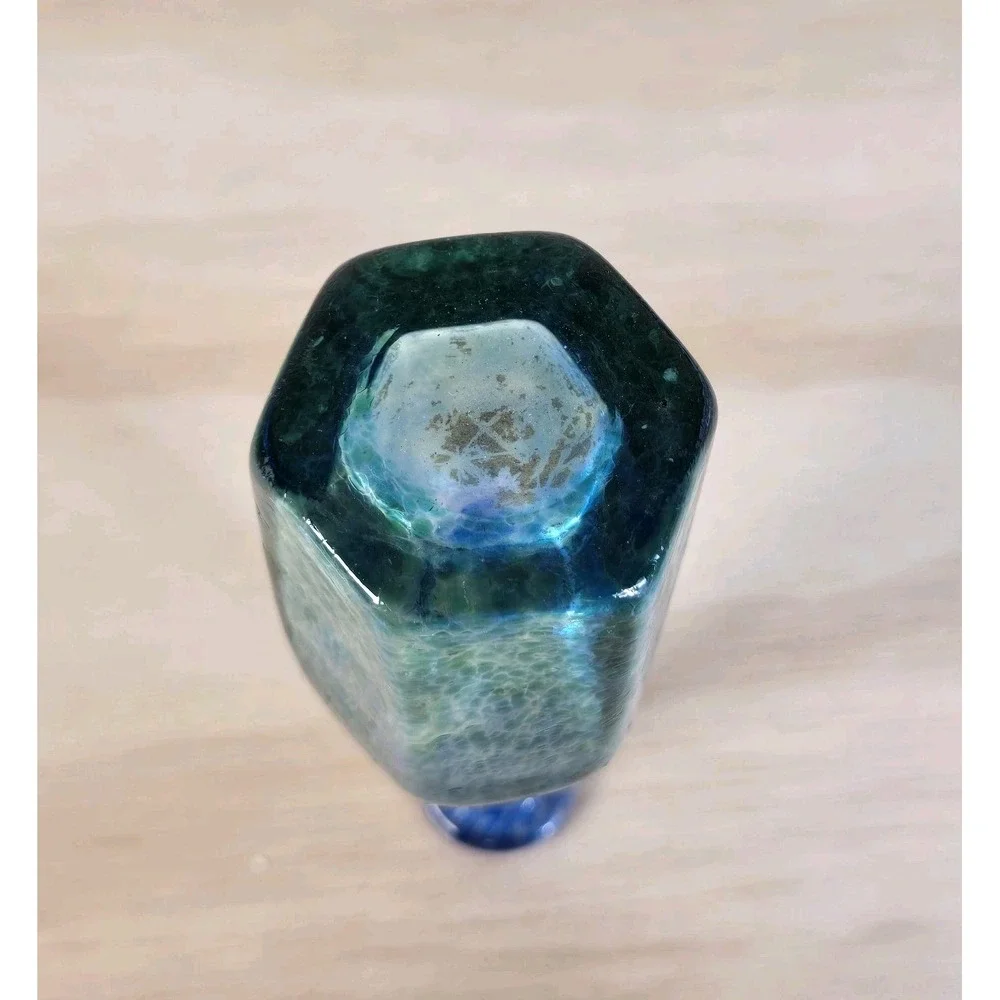 Kosta Boda Bertil Vallien Blue Green Vase Glass Bottle 5